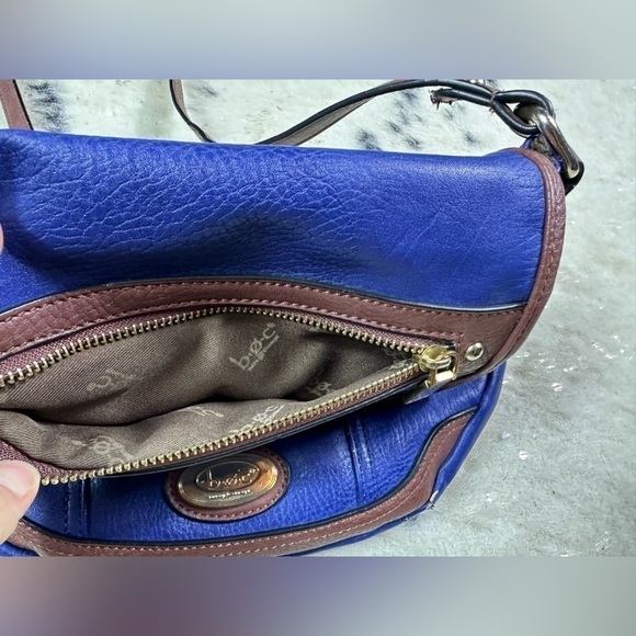 B.O.C Born Concept Women's Blue and Brown Leather Y2K Crossbody Satchel Purse - Picture 3 of 15